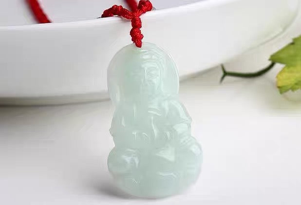 N0153 | Type A Translucent Green Jade Guan Yin Pendant