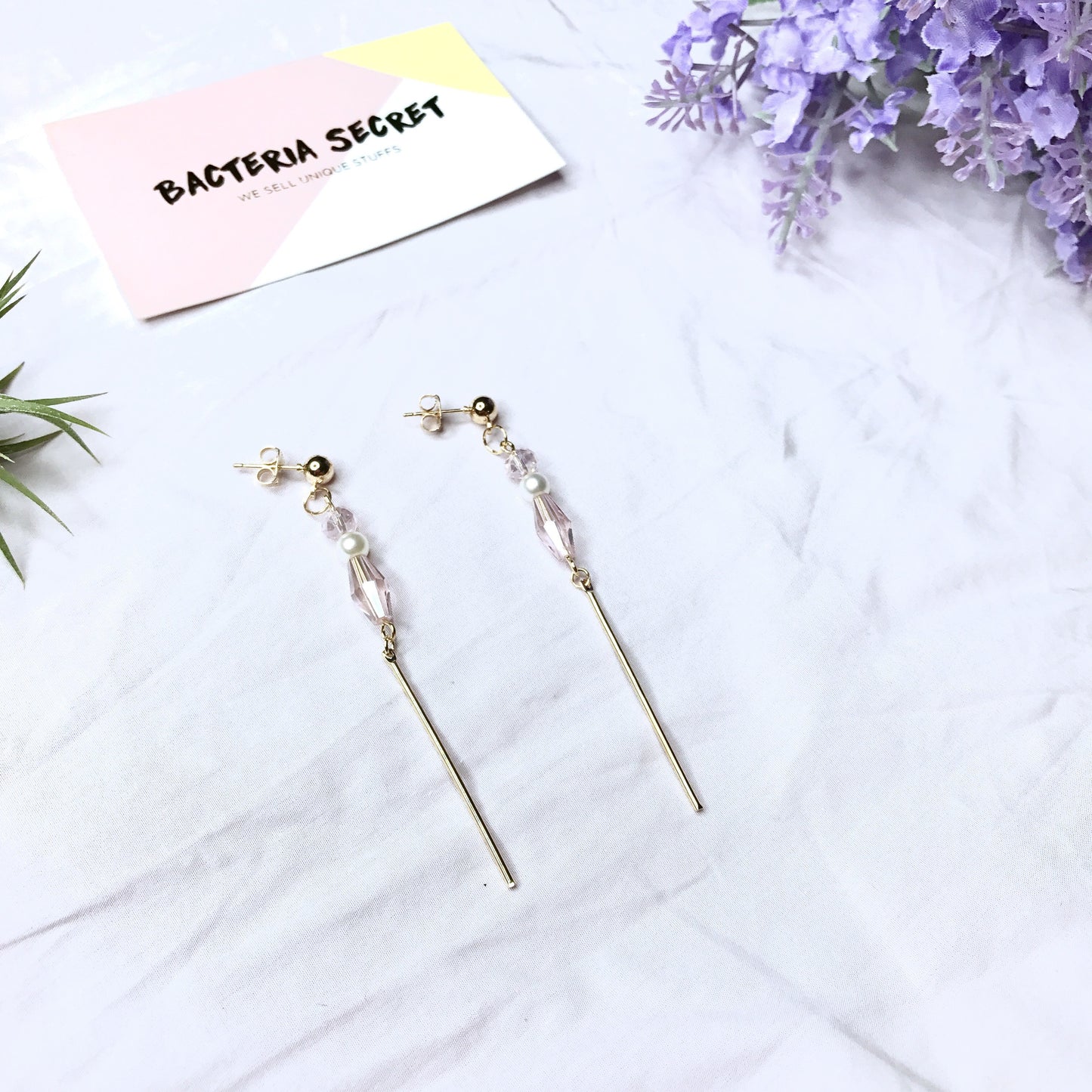 Rose Crystal Xane Long Earrings